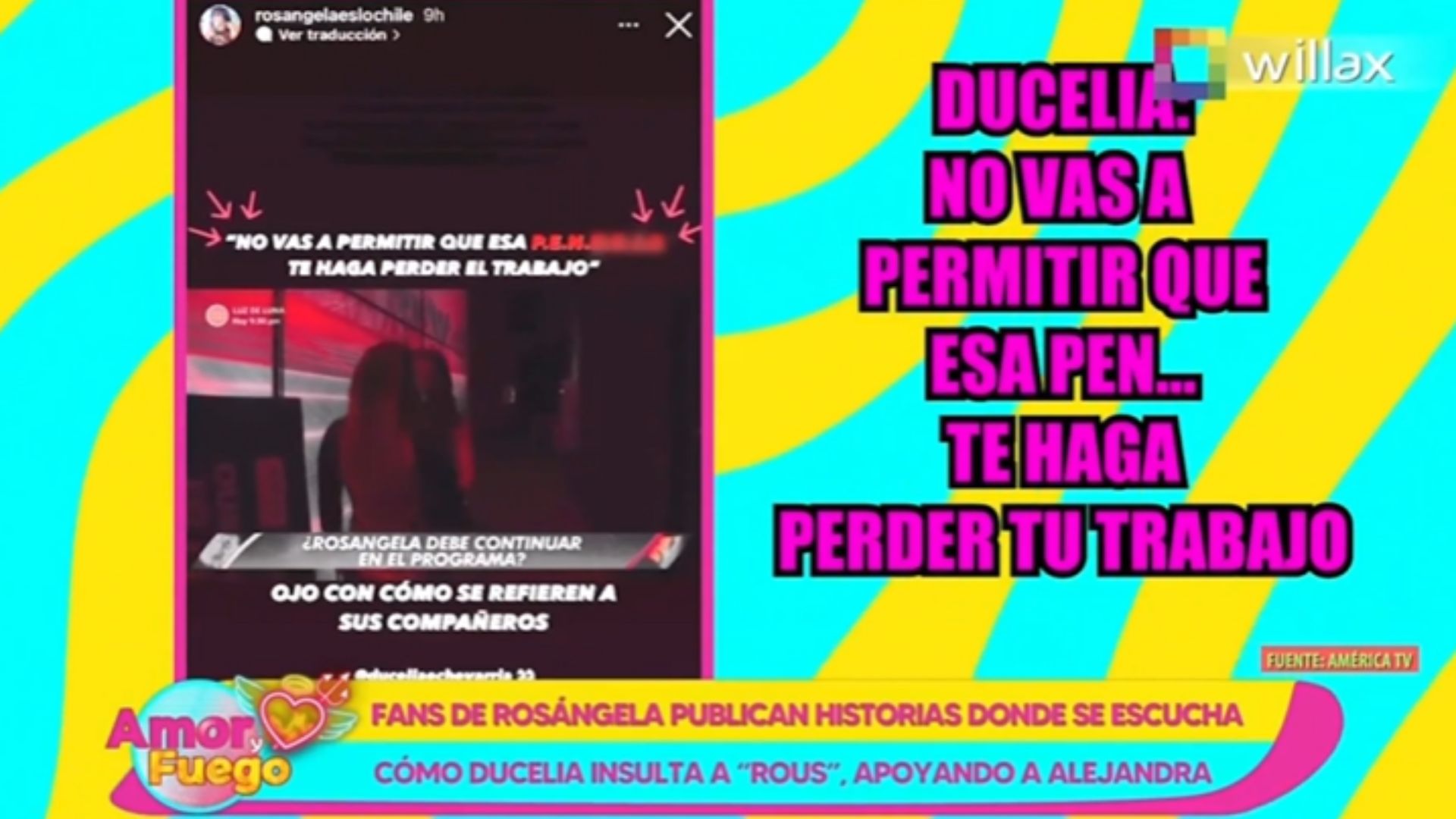 Ducelia Echevarría insultó a Rosángela Espinoza, quien difundió las imágenes en su cuenta de Instagram. (Willax TV)