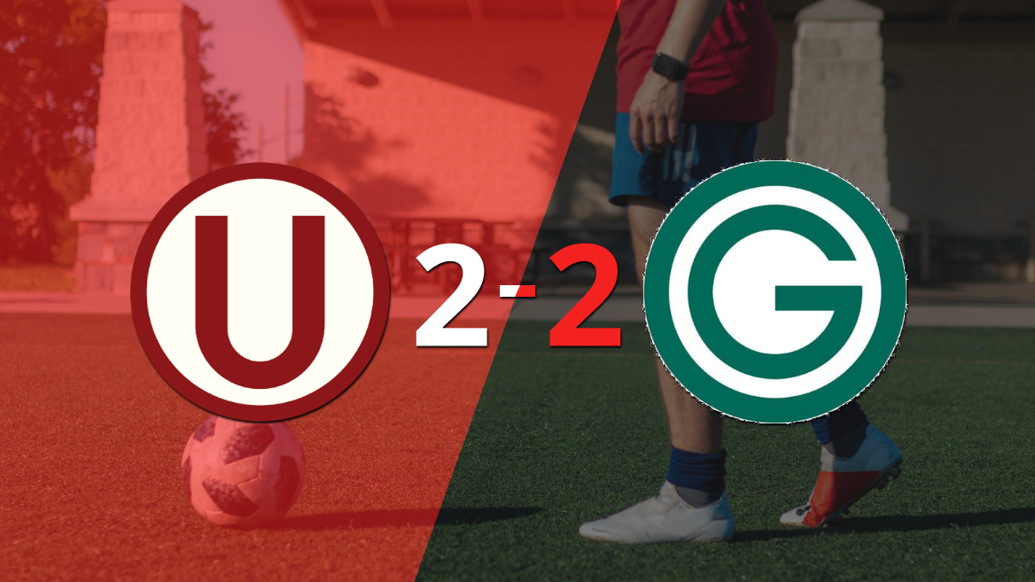 En un emocionante partido, Universitario y Goiás empataron 2-2