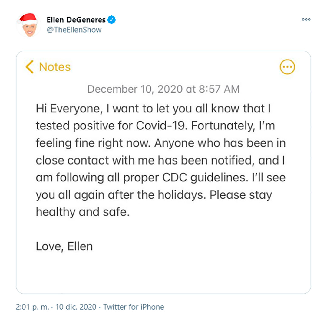 El mensaje de Ellen DeGeneres