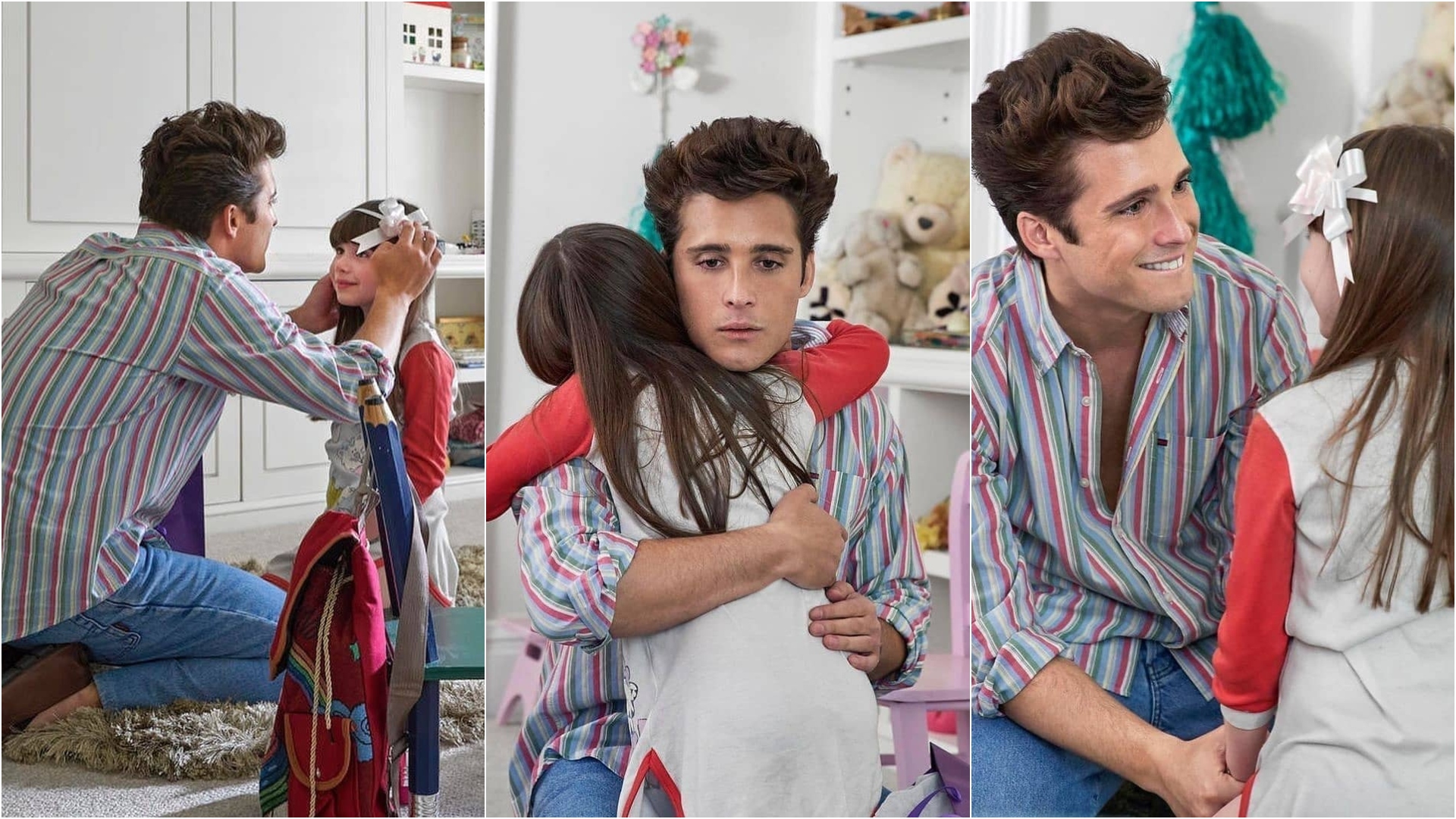 En la bioserie de Luis Miguel el encuentro entre padre e hija se da con un tierno abrazo.