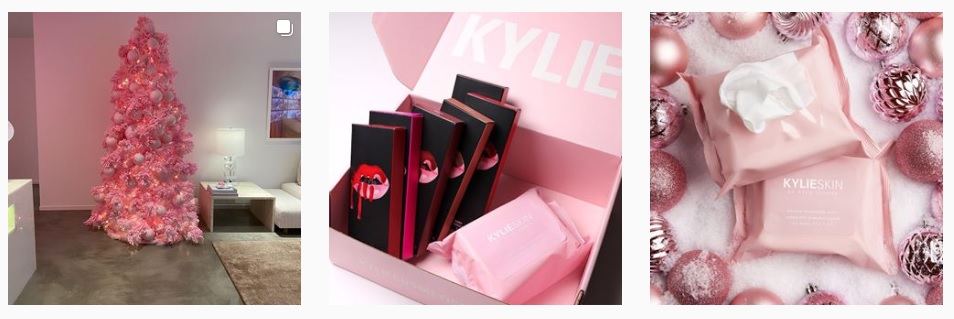Los cosmeticos de Kylie Jenner que una vez ella compartió en su cuenta de Instagram