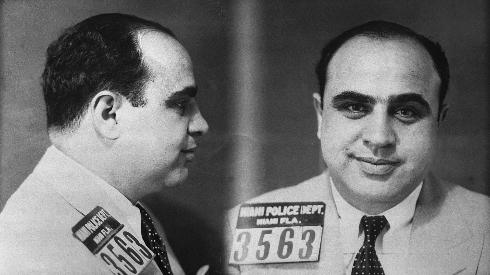La imagen de Al Capone cuando fue detenido por la policía de Miami