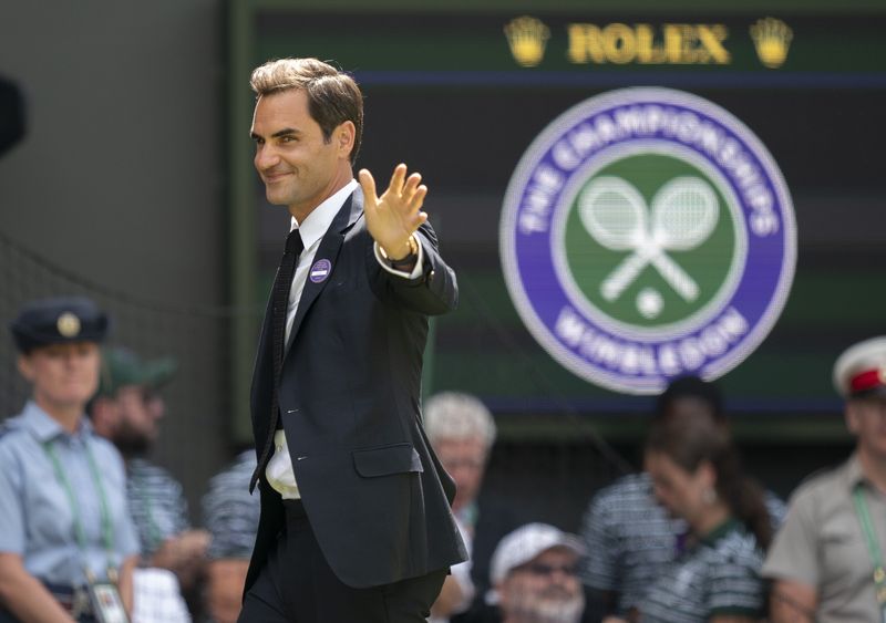 La última aparición pública de Federer fue en el cumpleaños número 100 de Wimbledon (Foto: USA Today)