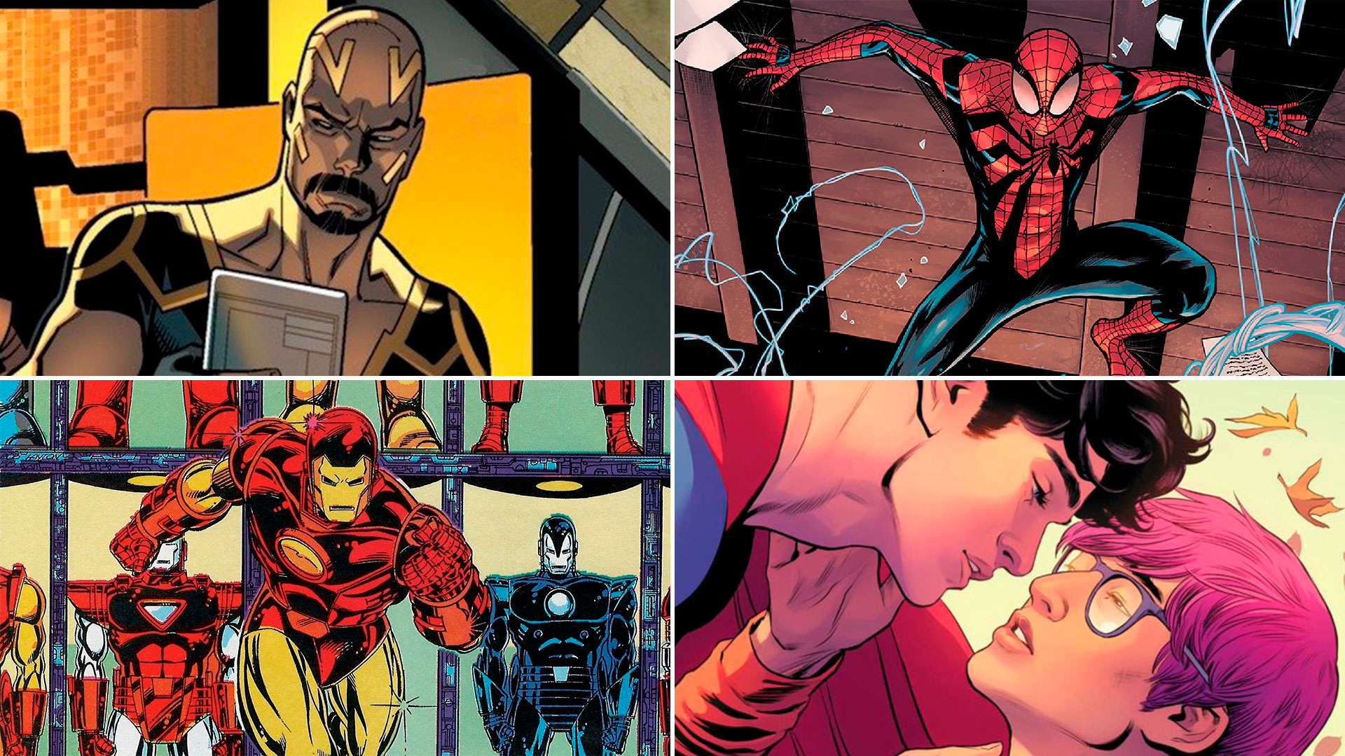 Phastos, el Hombre Araña, Ironman y Superman, superhéroes deconstruidos (Disney/ Marvel/ DC)