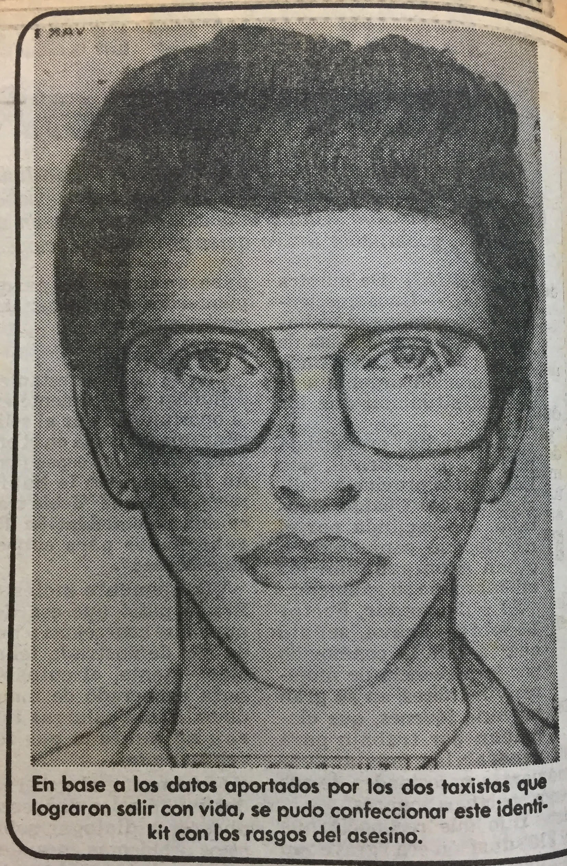 La policía hizo circular un identikit del sospechoso (Diario Clarín, 12 de octubre de 1982)