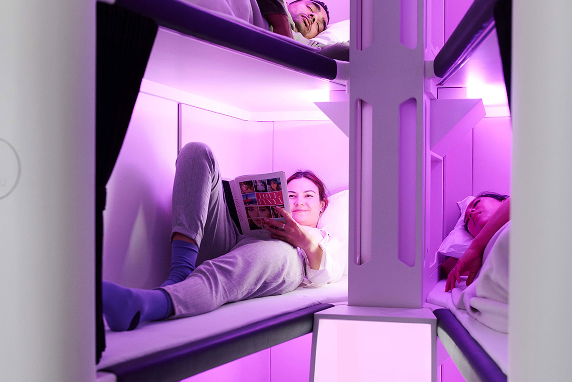 Las cápsulas para dormir que instalará Air New Zealand a partir de 2024. (@FlyAirNZ)