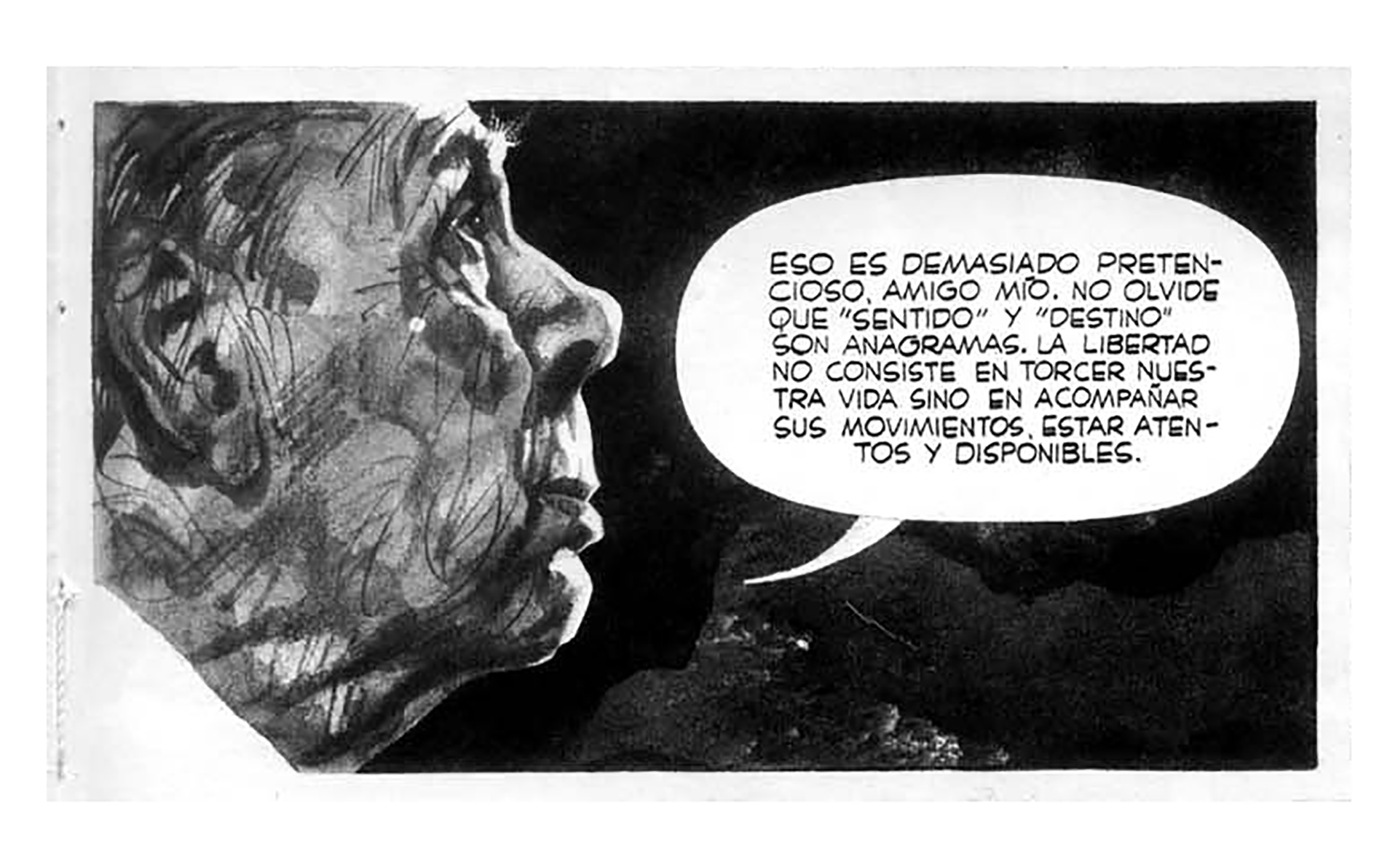 En la historieta "Perramus", Sasturain y Breccia le otorgan a Borges un honor que no llegó a recibir en vida: el Premio Nobel de Literatura.
