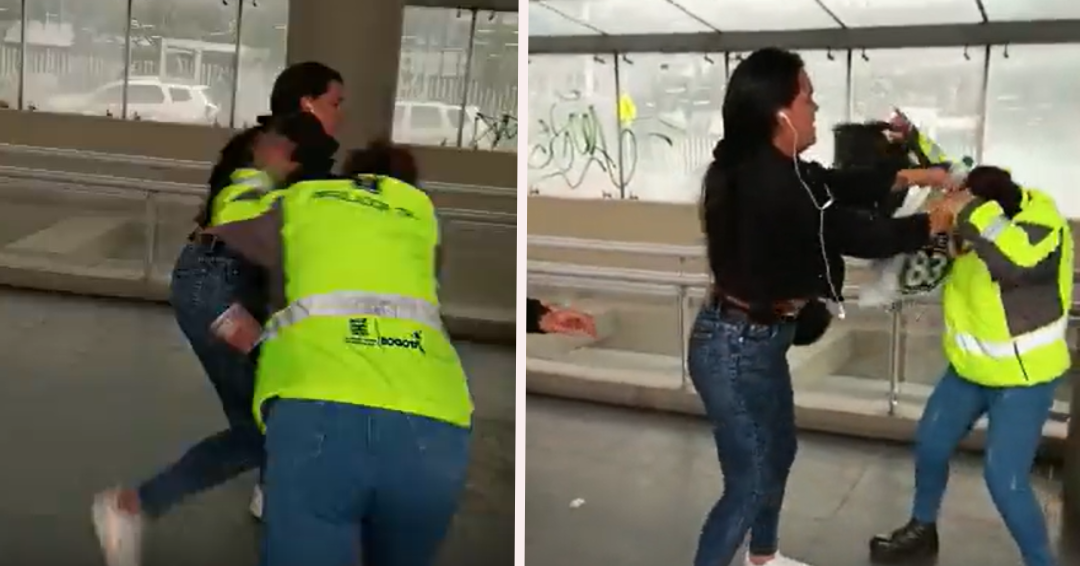 Video: Funcionaria de TransMilenio fue atacada por una colada que huyó muy campante