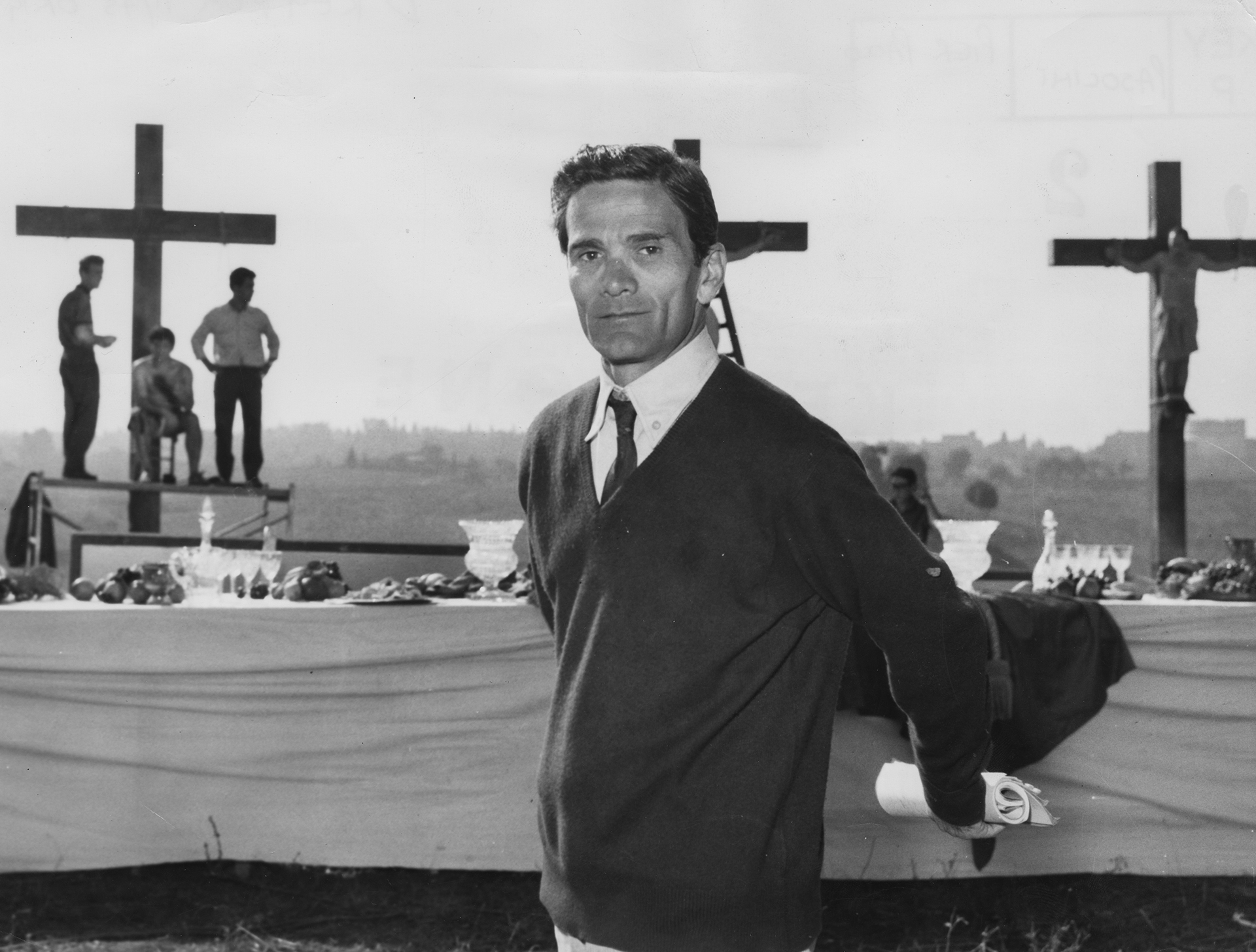 Pasolini durante el rodaje de El Evangelio según San Mateo (Keystone/Hulton Archive/Getty Images)