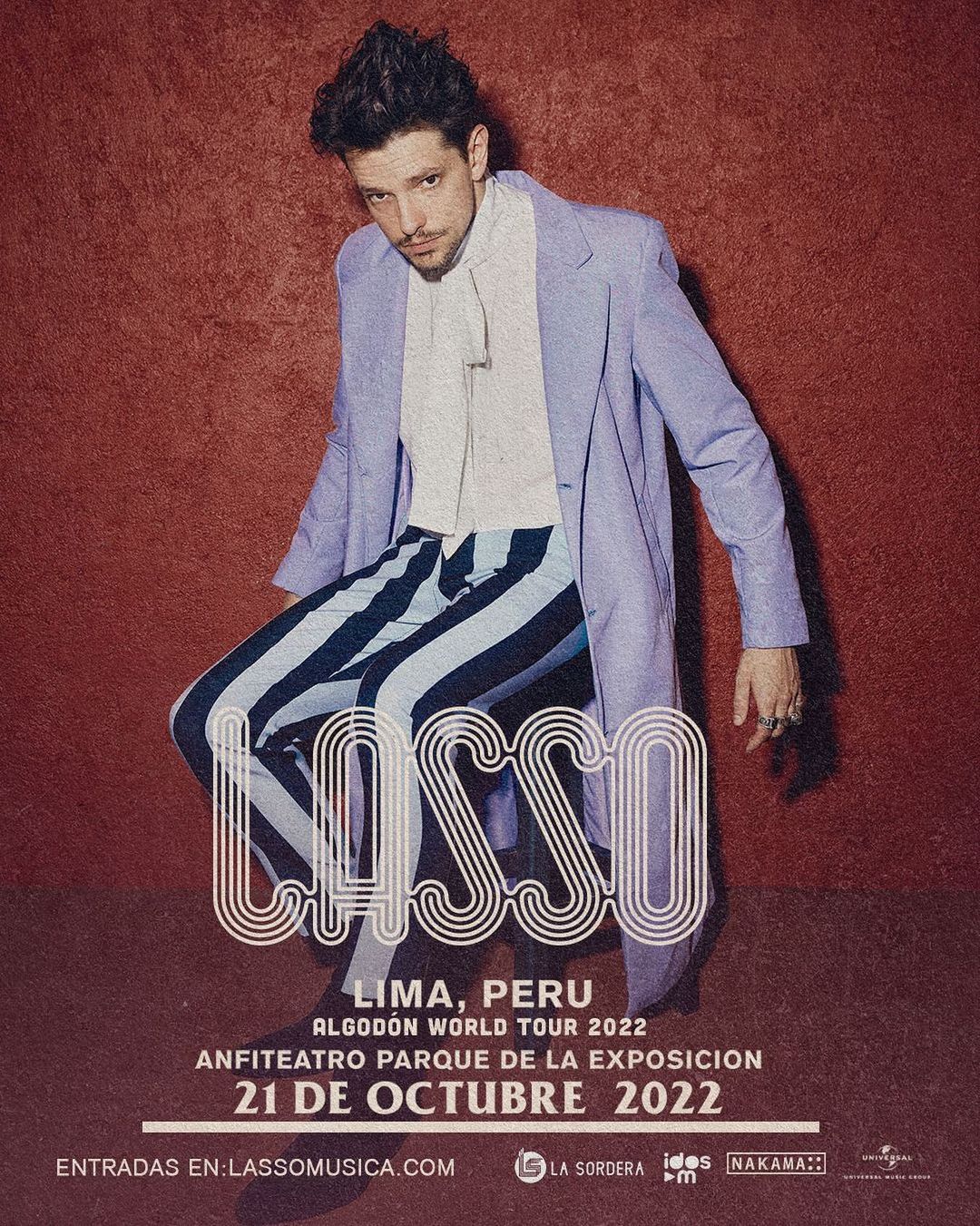 Lasso anuncia que Perú será el último destino de su tour. (Foto: Instagram/@lassomusica)