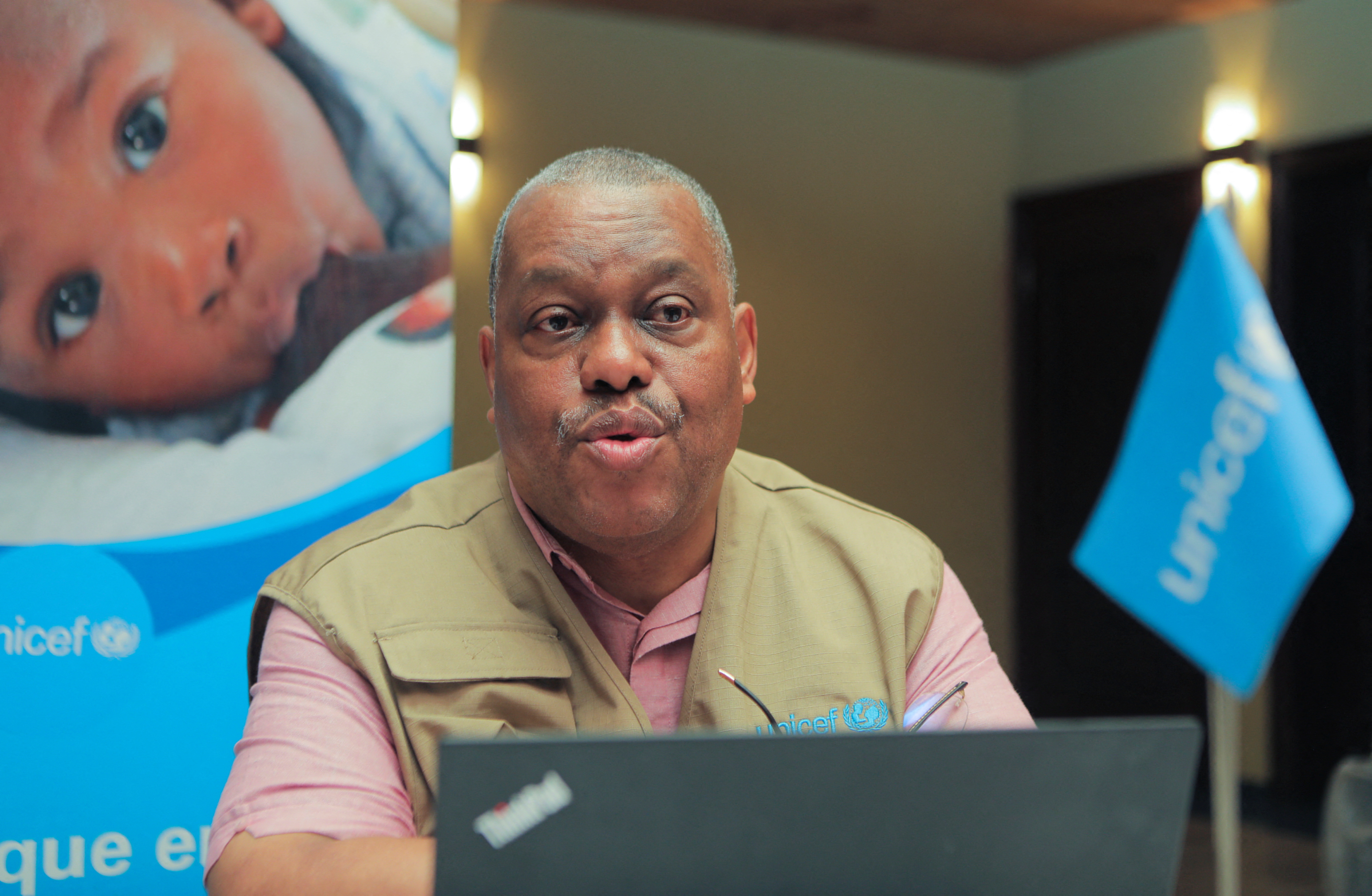 Garry Conille, director regional de UNICEF para América Latina y el Caribe, habla durante una entrevista con Reuters, en Puerto Príncipe, Haití 27 de enero 2023. REUTERS/Ralph Tedy Erol