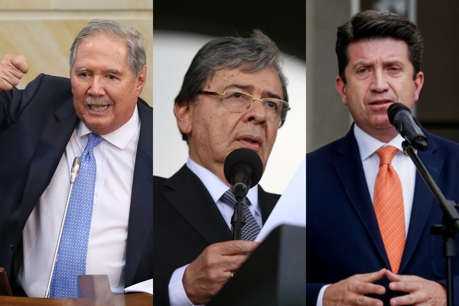 Guillermo Botero, Carlos Holmes Trujillo y Diego Molano, los ministros de defensa del gobierno de Iván Duque