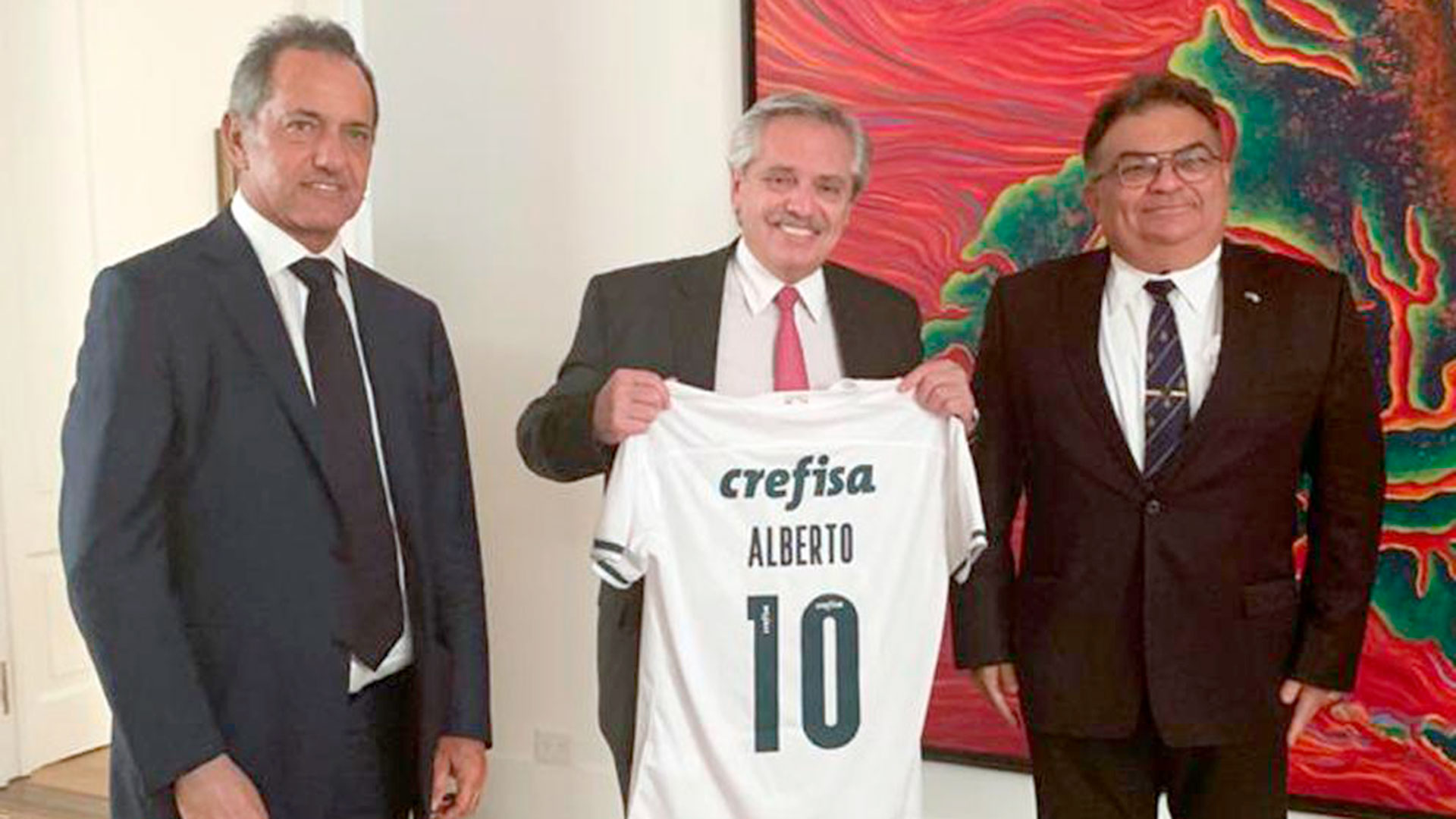 Daniel Scioli, Alberto Fernández y Flavio Viana Rocha