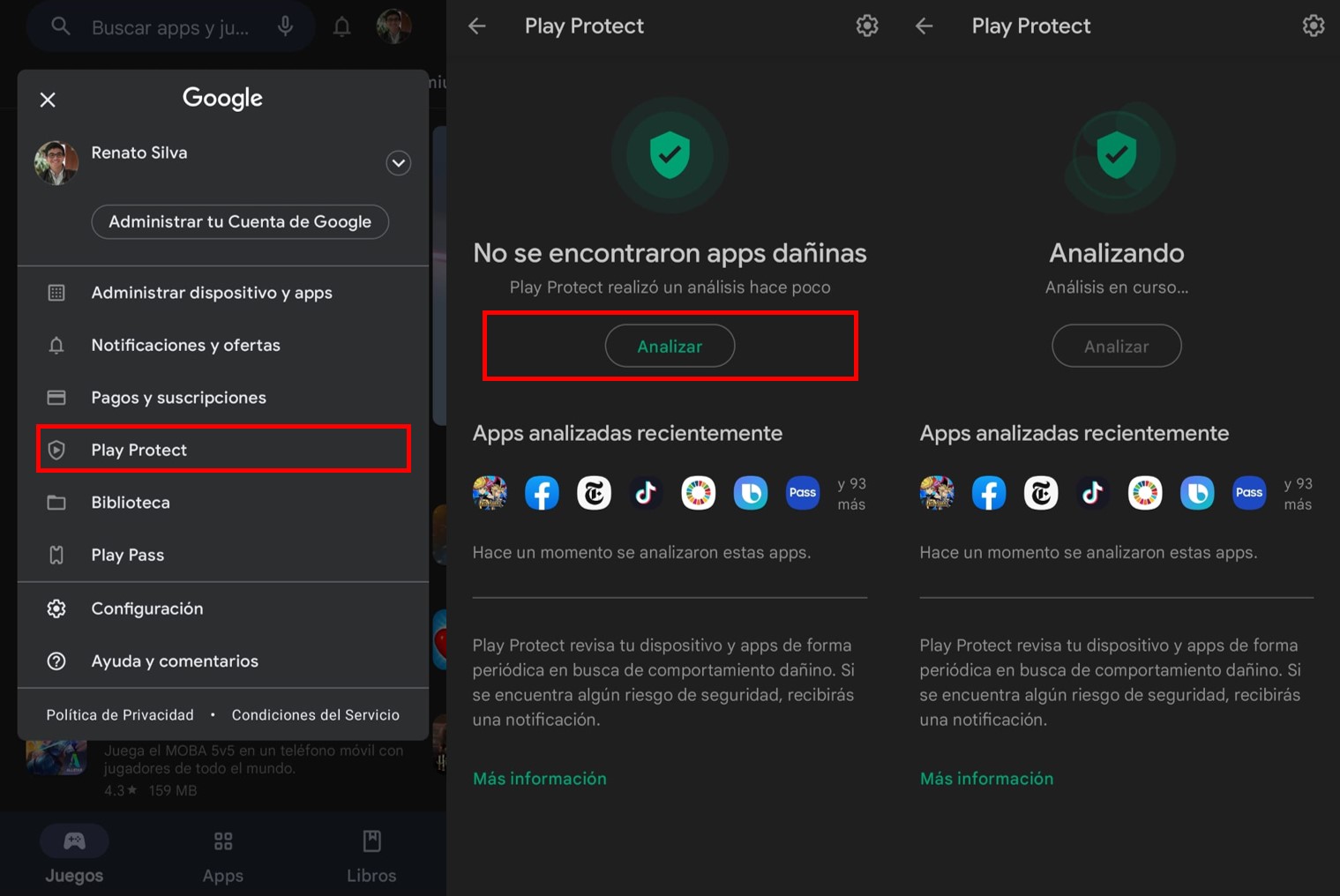 La función de la Google Play Protect es la de escanear el dispositivo para verificar que no exista una aplicación maliciosa instalada en el celular. (Infobae)