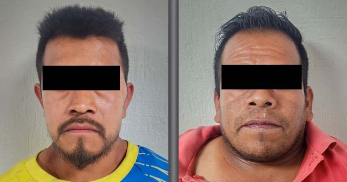 Ignacio "N" y José "N", detenidos por la desaparición de Angélica María, albañil en Edomex. Foto: Fiscalía Edomex