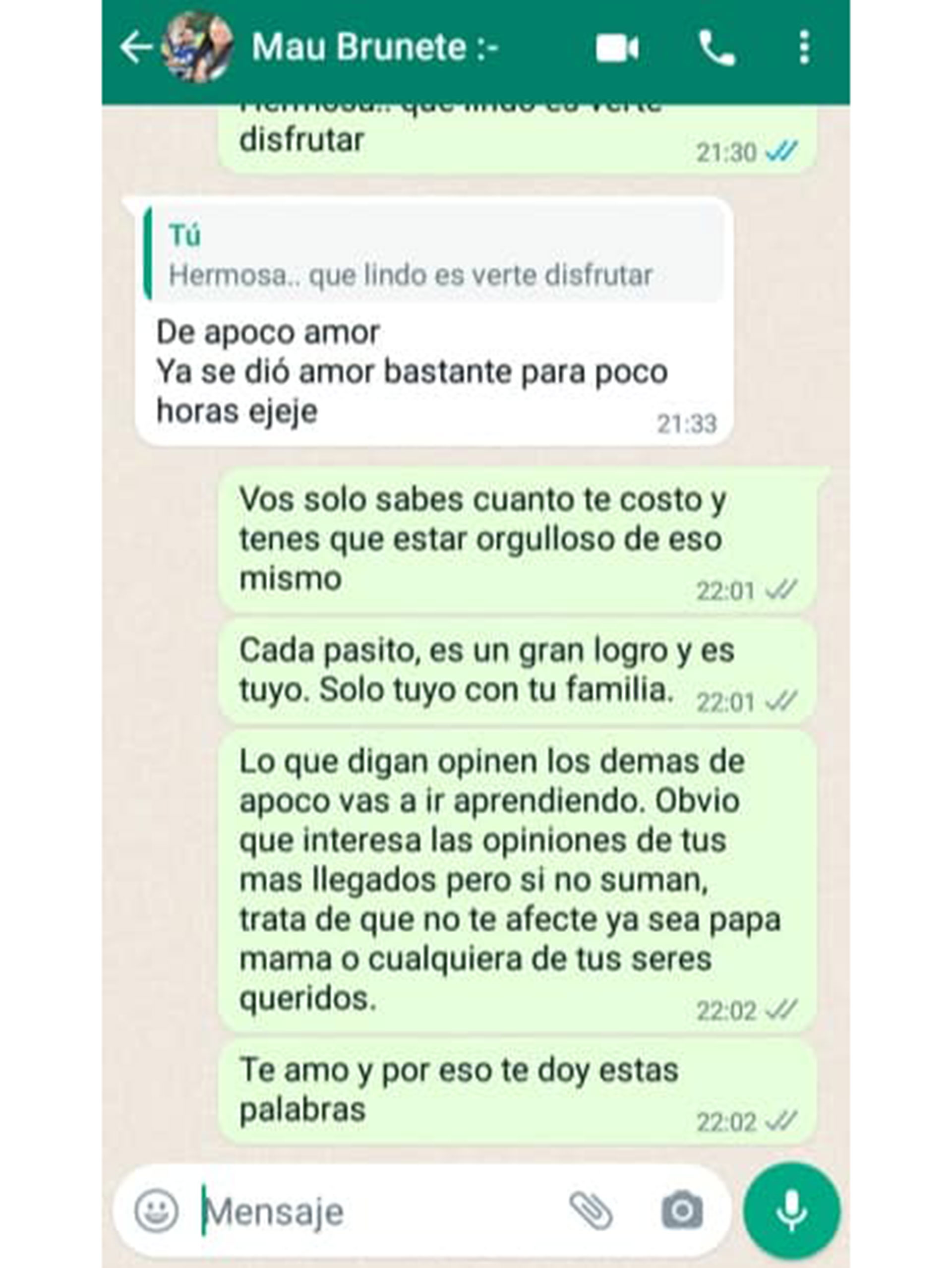 La última charla de Mauro Prieto con su hermana Estefanía, antes de morir en un intento de robo en Moreno, provincia de Buenos Aires. (Facebook)
