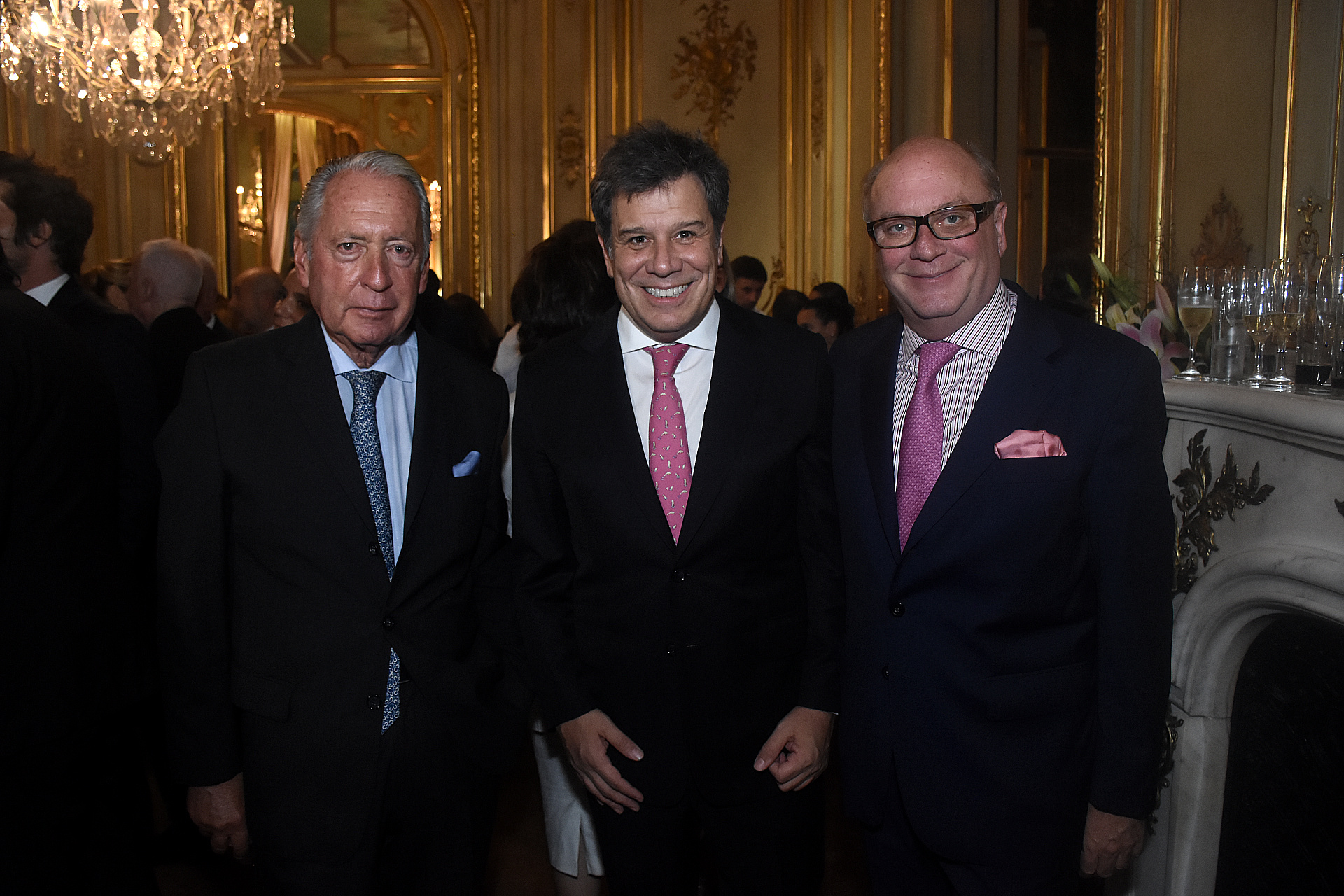 El presidente de la Unión Industrial Argentina, Daniel Funes de Rioja; el diputado Facundo Manes, y el empresario Martín Cabrales 