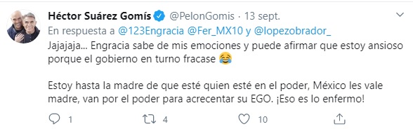 Así expresó su hartazgo por la gente que tiene el poder
