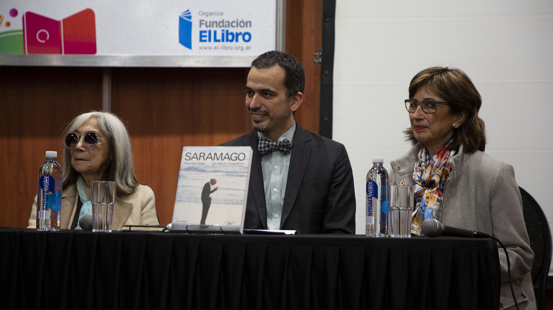 Maria Kodama, João Ribeirete e Pilar del Rio
