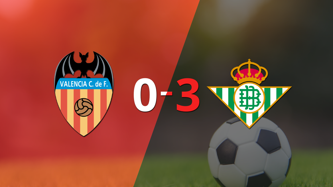 De visitante, Betis goleó a Valencia con un contundente 3 a 0