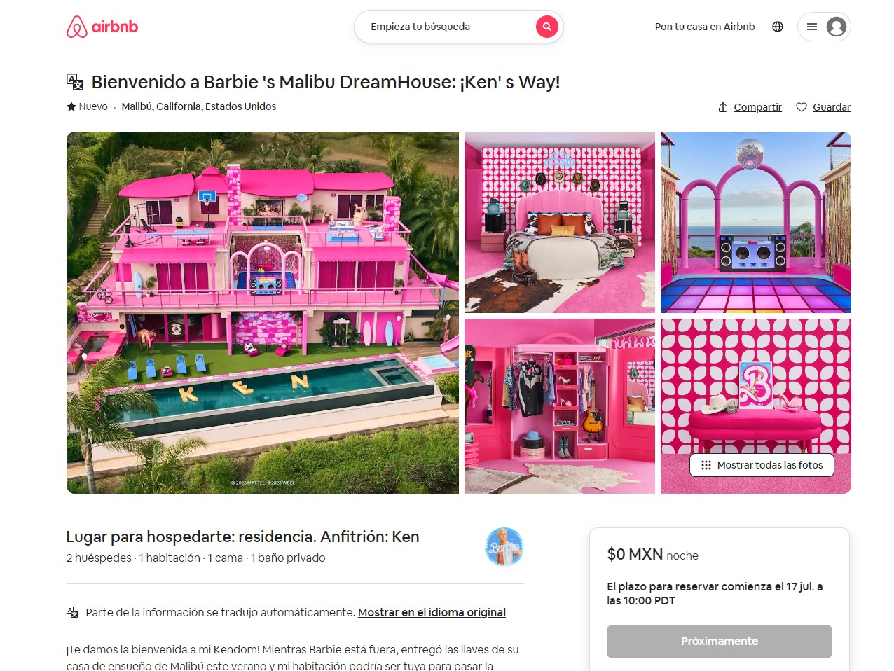 Los afortunados que logren hospedarse en la mansión, podrán hacerlo completamente gratis
Foto: Airbnb