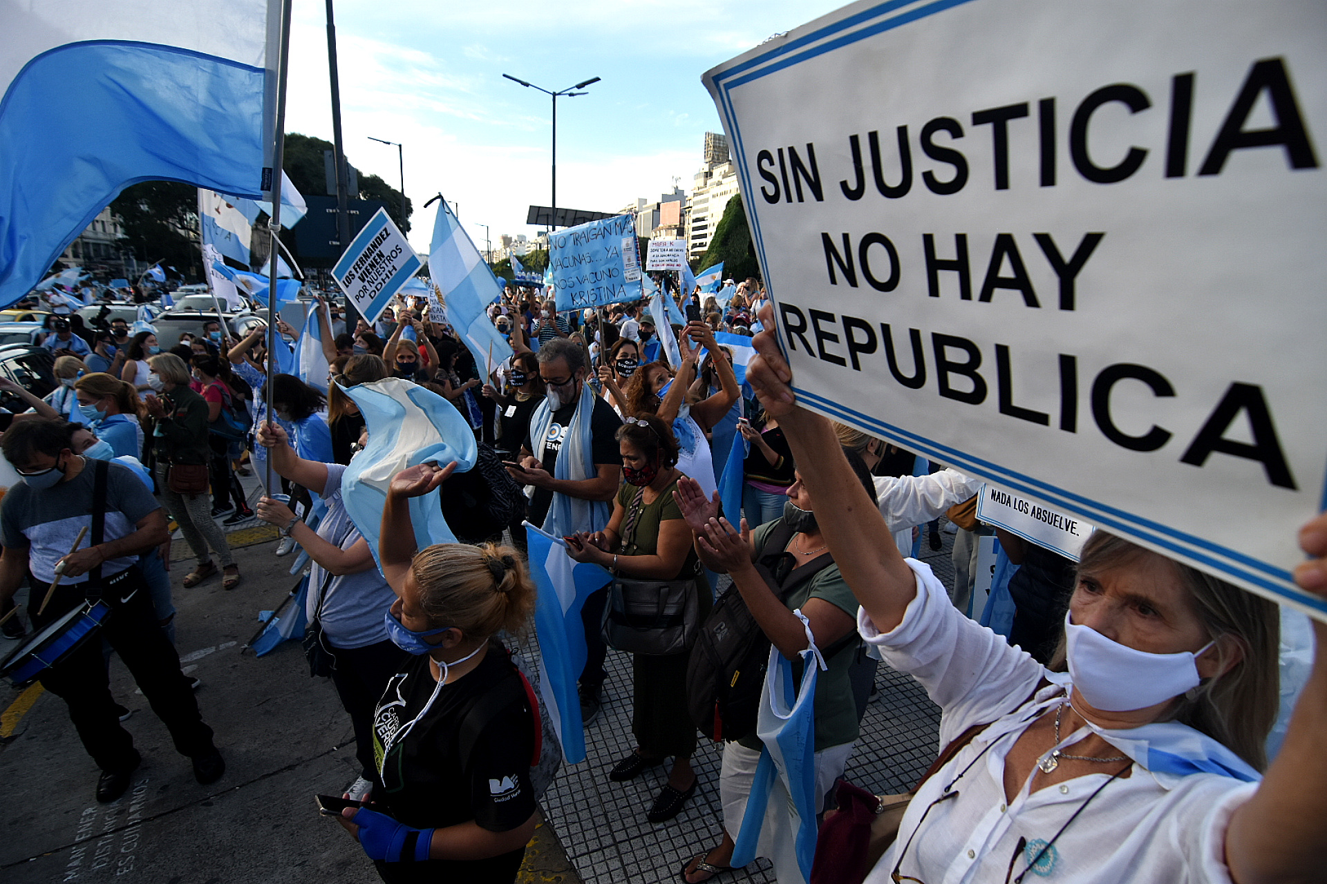 Si no hay Justicia, no hay República (Foto de archivo de una protesta en el Obelisco: Nicolás Stulberg)