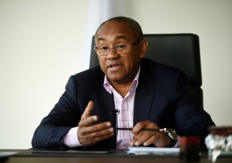 Confederation of African Football (CAF) President Ahmad Ahmad talks during an interview at his office in Cairo on April 22, 2018. (Photo by KHALED DESOUKI / AFP)        (Photo credit should read KHALED DESOUKI/AFP/Getty Images)