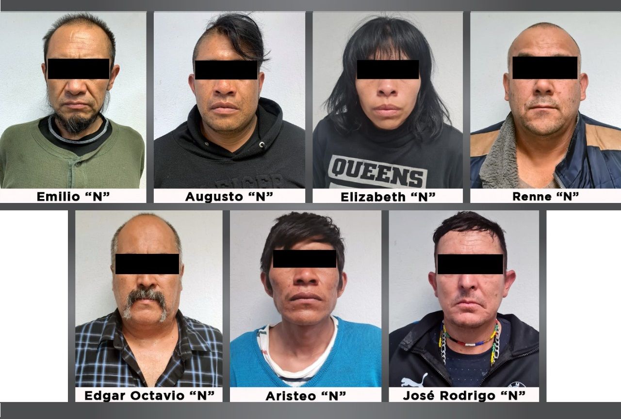 Tras la captura de El Rocky y El Guasón, se asegurarona otras cinco personas por otros hechos (Foto: Fiscalía Edomex)