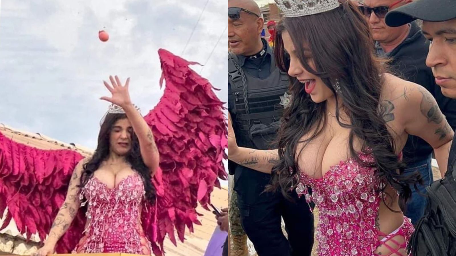 Karely Ruiz fue recibida a “huevazos” en Carnaval de Guaymas; la Marina y Policías Municipales tuvieron que intervenir 