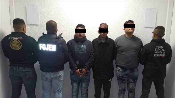 Los tres hombres detenidos fueron identificados por las autoridades como miembros del Cártel de Tláhuac (Foto: SSPC)