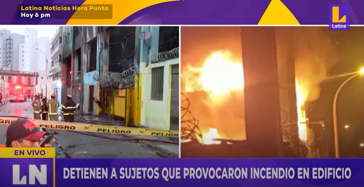 PNP detiene a 40 personas por provocar incendio en edificio de Cercado de Lima