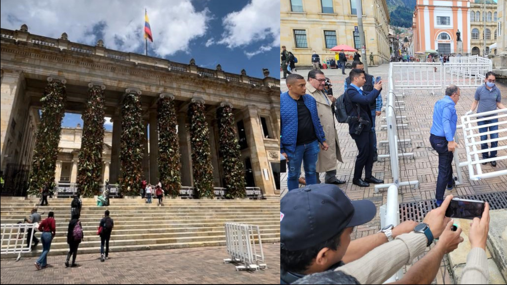 Retiraron también las vallas que estaban en el acceso al Congreso de Colombia. Foto: Senado de Colombia