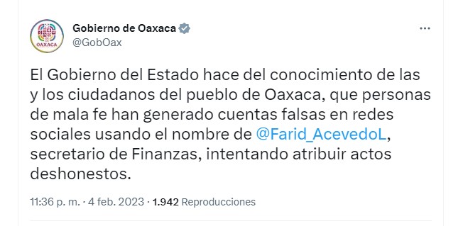 Gobierno De Oaxaca Alertó Sobre Cuentas Falsas Del Secretario De Finanzas En Redes Sociales 7965