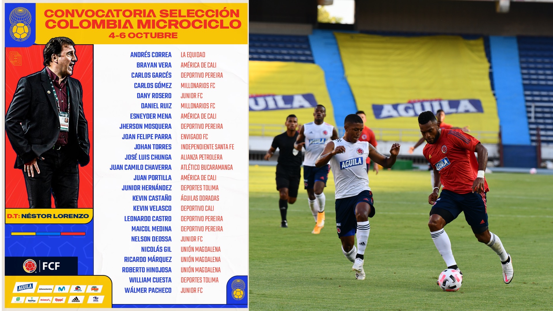 Estos Jugadores De La Liga Betplay Conformarán El Microciclo De Octubre De La Selección Colombia