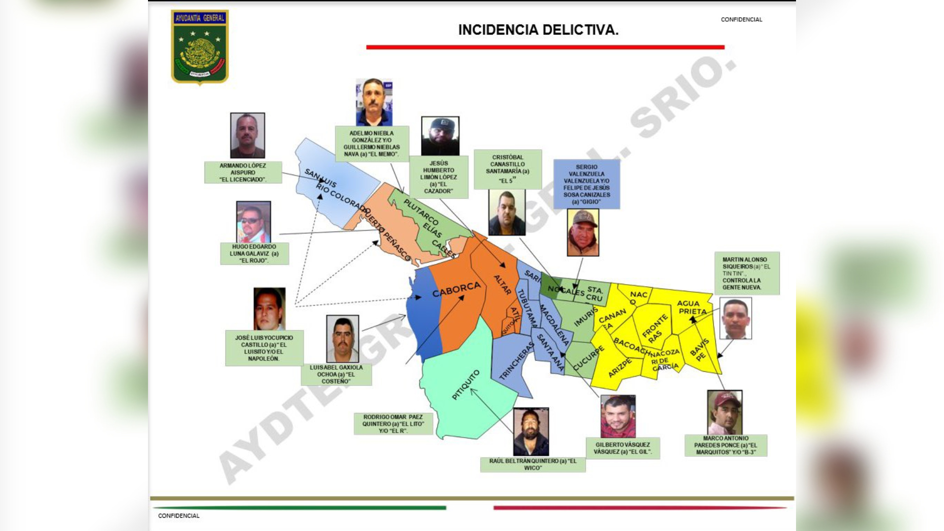 Son al menos 13 los líderes criminales que mantienen su influencia en la disputa por las plazas del narco al norte de Sonora. (Captura: Sedena)