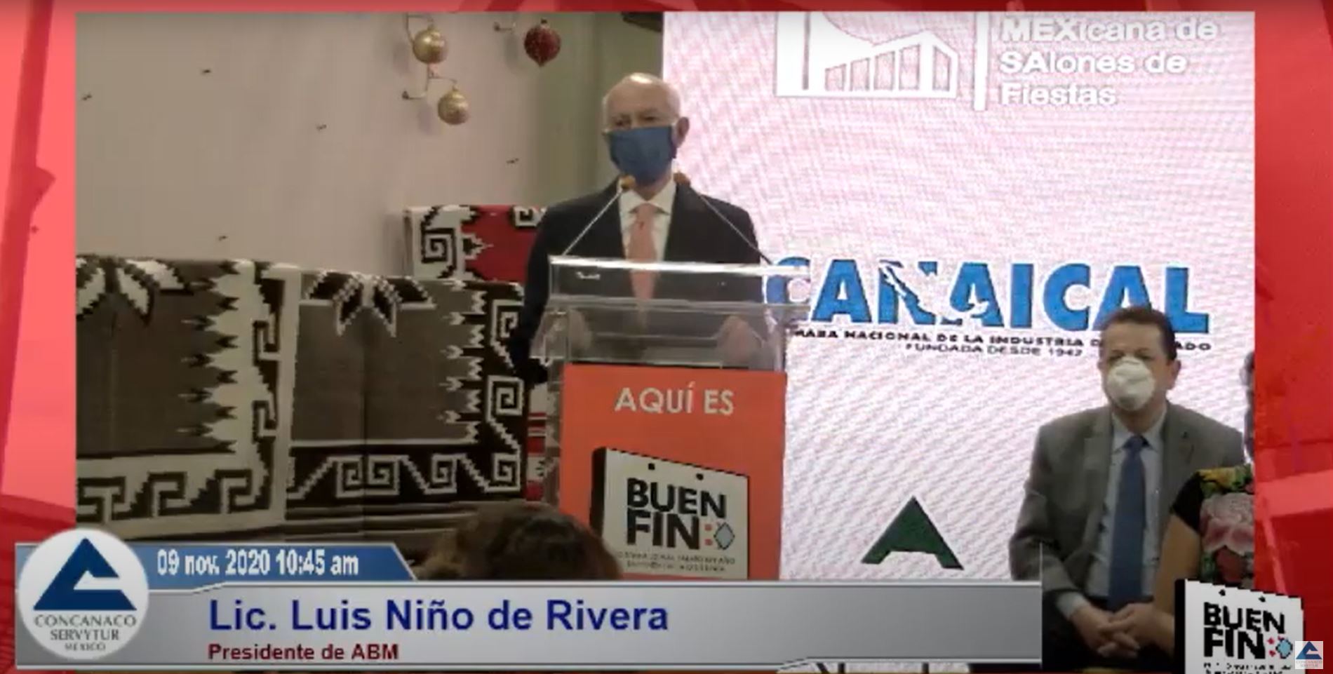 El presidente de la ABM, Luis Niño de Rivera, participó en el arranque del Buen Fin 2020 (Foto: Captura de pantalla)
