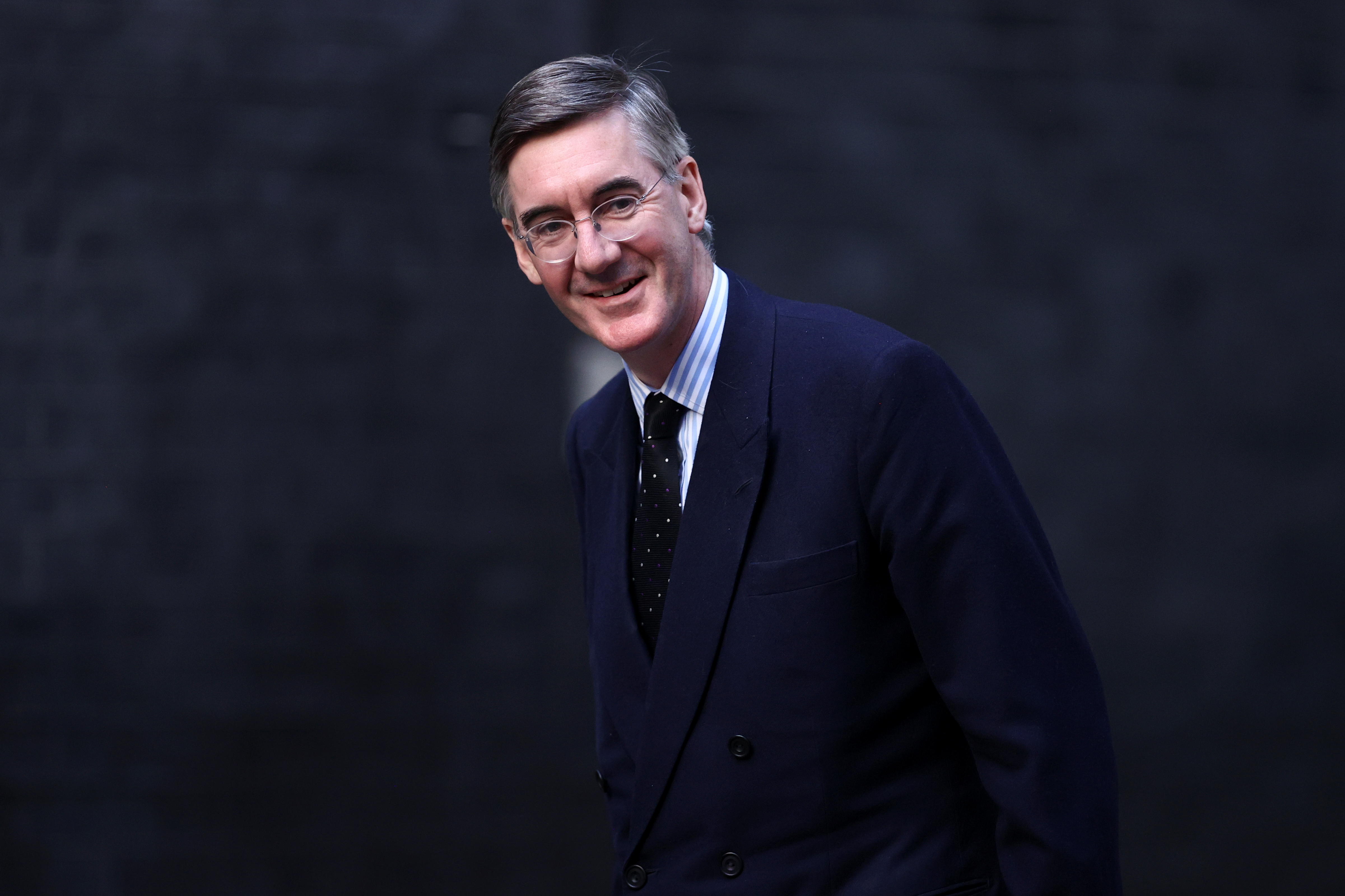 Britain's Leader of the House of Commons Jacob Rees-Mogg walks outside Downing Street in London, Britain, September 15, 2021. REUTERS/Hannah McKay
