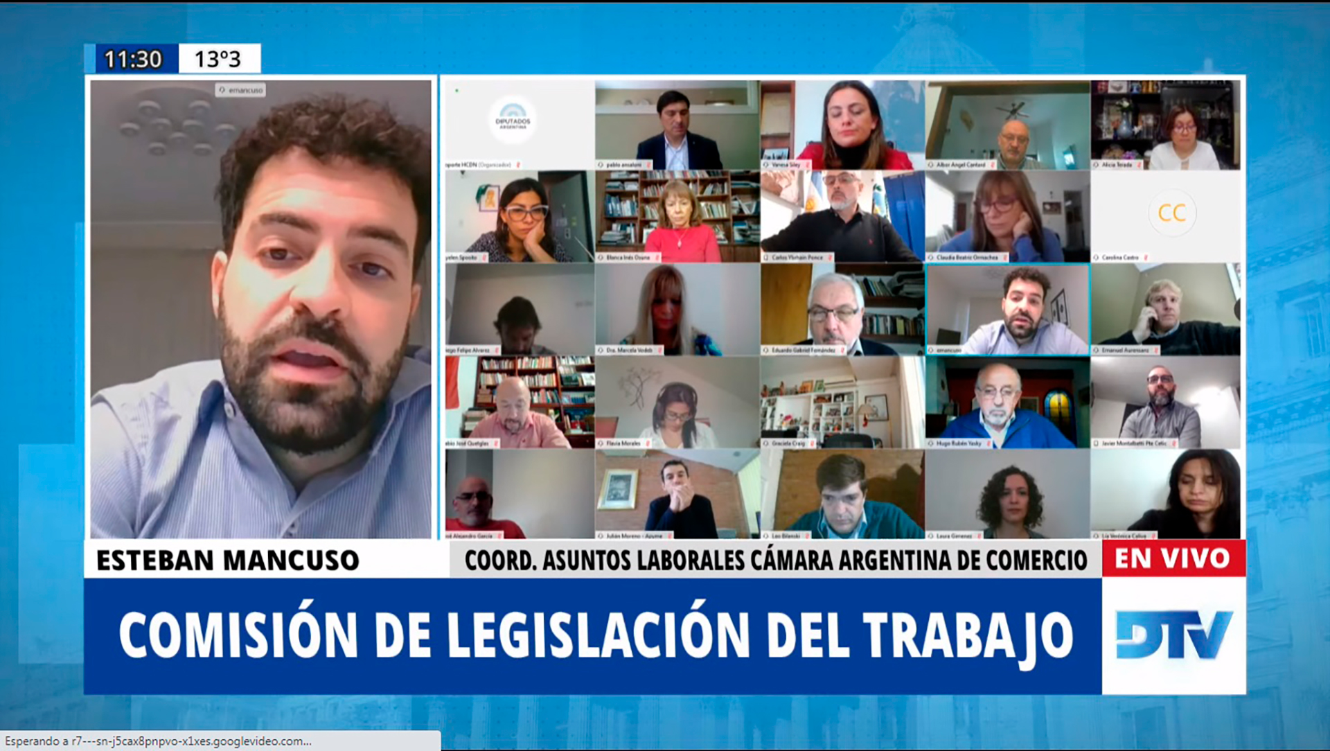 Esteban Mancuso, de la Cámara Argentina de Comercio, habla sobre el teletrabajo ante la Comisión de Legislación del Trabajo de Diputados