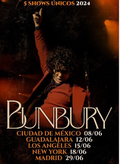 Bunbury se presentará en México un par de ocasiones (Instagram bunburyoficial)