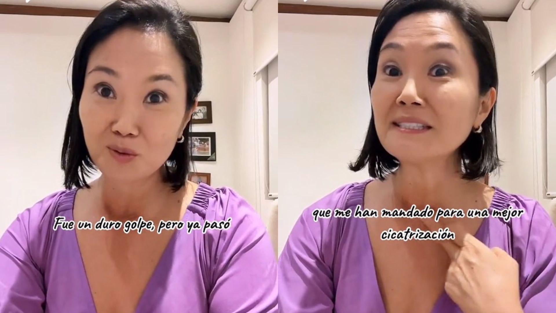 A través de otro video en TikTok, Keiko Fujimori aseguró que tuvo cuatro tumores en el cuello y “pensamientos horribles”. (Captura)