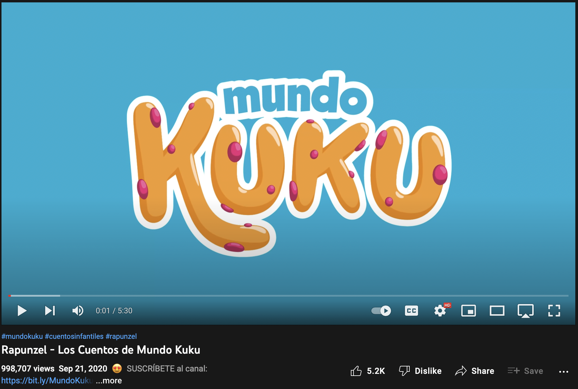 Rapunzel - Los Cuentos de Mundo Kuku. (foto: YouTube)