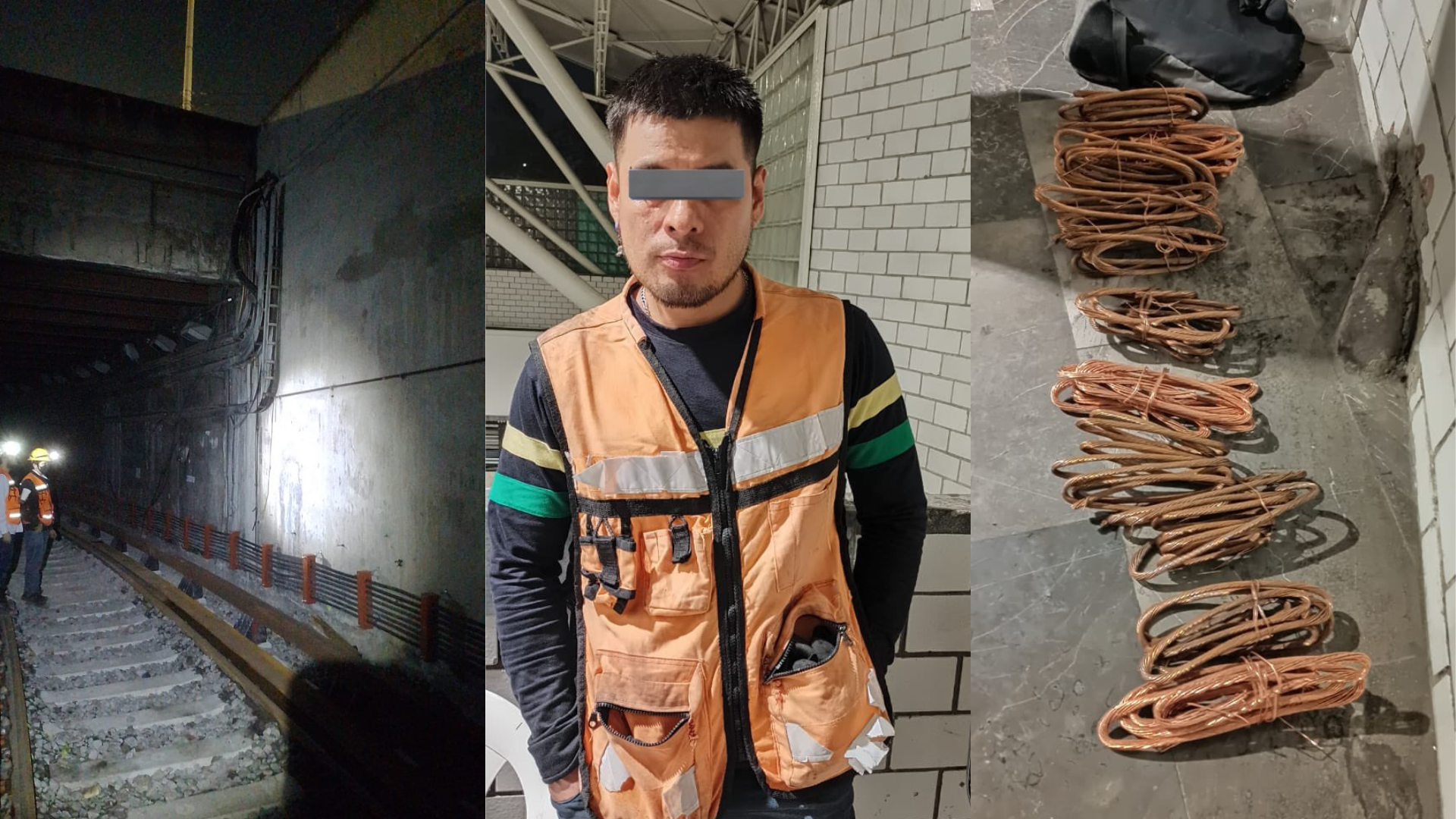 Detienen a trabajador que intentó robar 10 kilos de cable en la Línea 1 del Metro