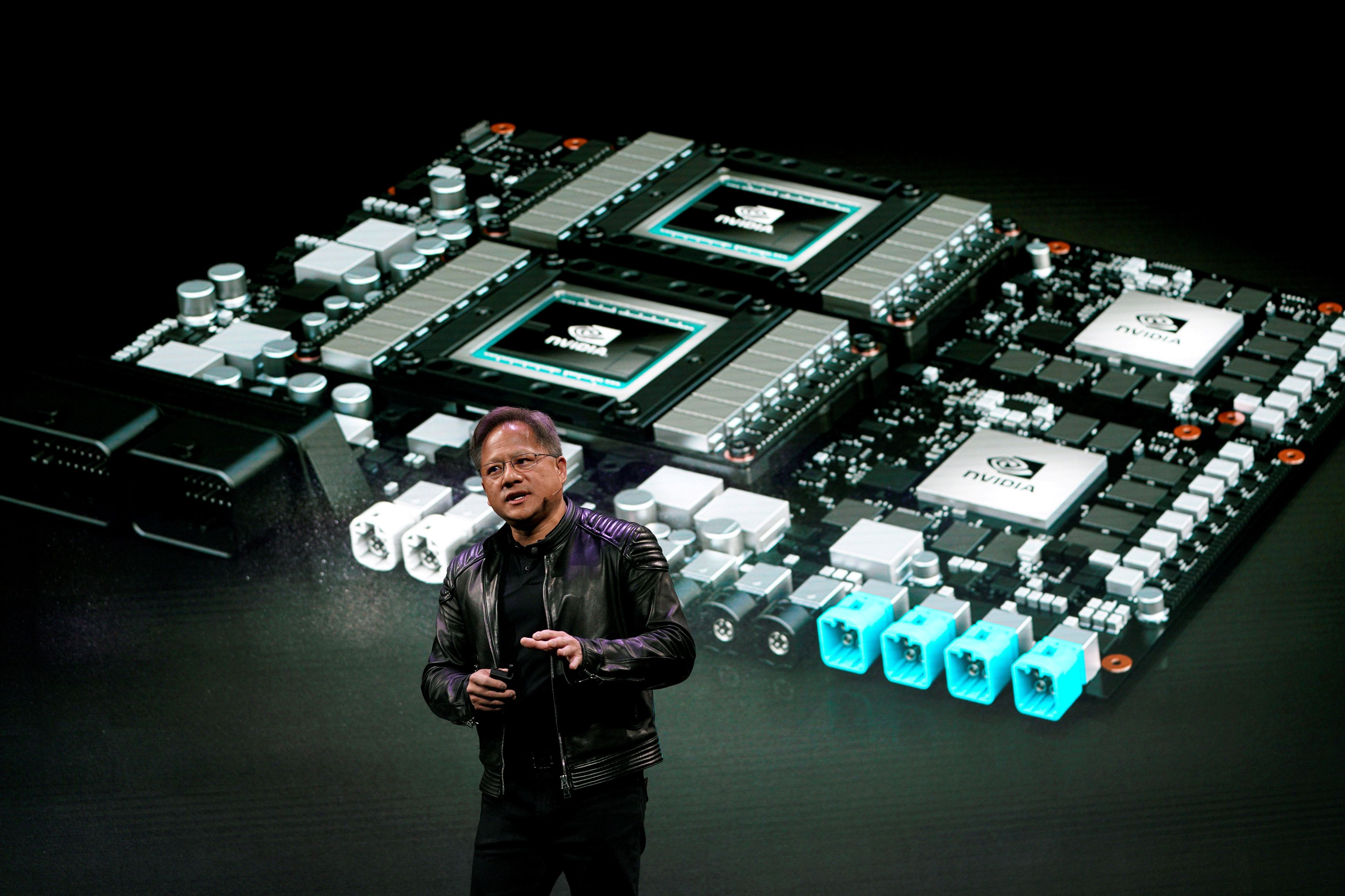 Huang en una presentación durante el CES de Las Vegas, EEUU (REUTERS/Rick Wilking/File Photo)