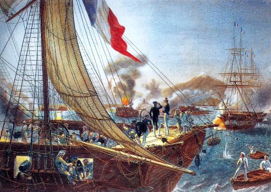 Buques franceses de La Guerra de los Pasteles entre México y Francia (1838). RTG5NV4LFVCNVBBKQBG7SRDVZM