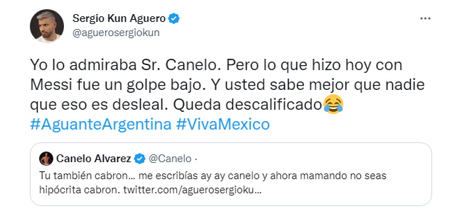 El Kun Agüero le respondió al Canelo Álvarez