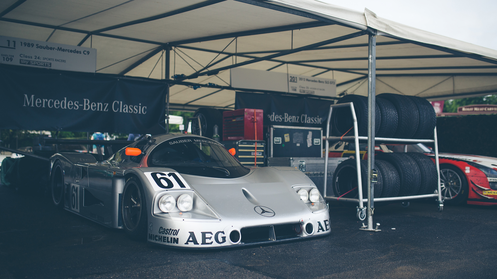 A Le Mans Sauber-Mercedes like the ones Michael Schumacher ran at the time (@fosgoodwood)