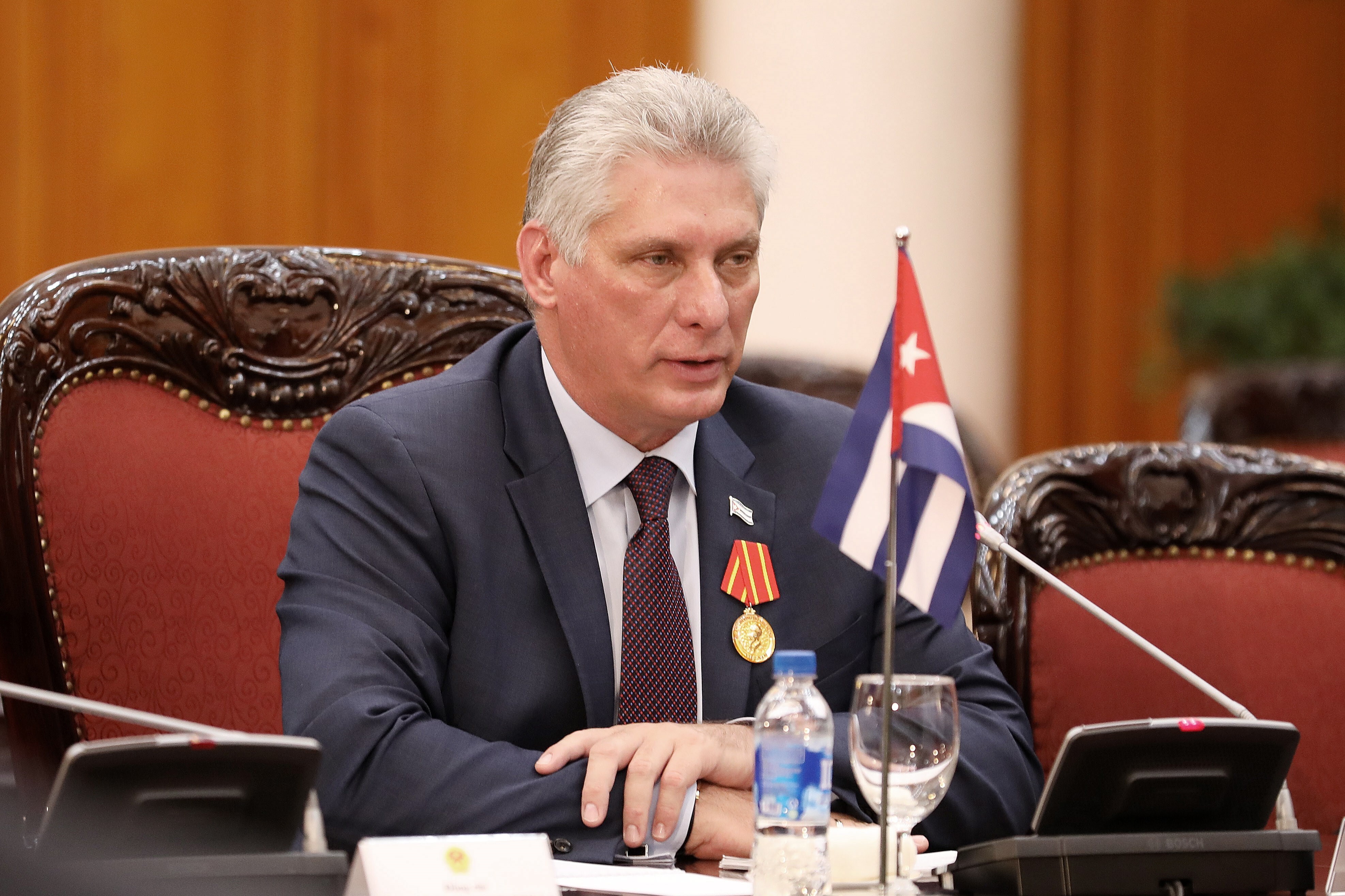 El presidente cubano, Miguel Díaz-Canel. EFE/Luong Thai Linh/Pool/Archivo
