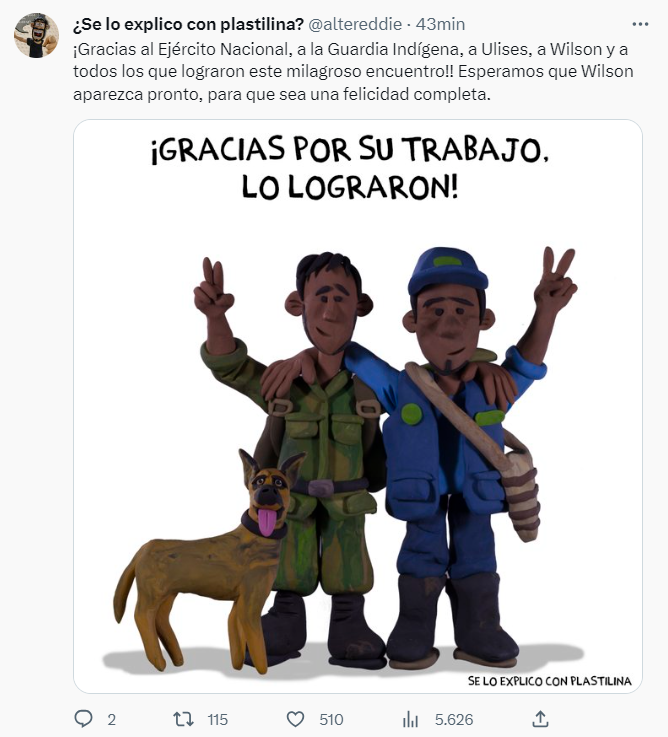 El artista Édgar Humberto Álvarez, conocido por su proyecto de 'Se lo explico con plastilina', hizo un pequeño homenaje a Wilson | Captura de pantalla Twitter