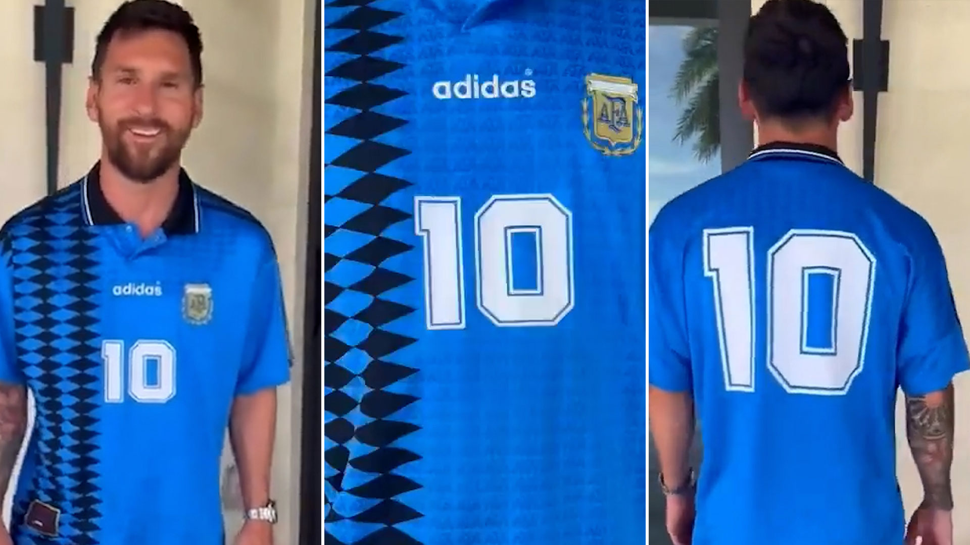 VIDEO) Messi se puso una RECORDADA CAMISETA de MARADONA en la Selección  Argentina - TyC Sports