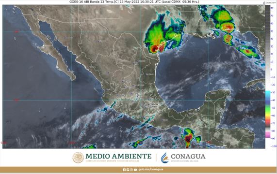 Clima en México para el 25 de mayo de 2022. Foto: @conagua_clima